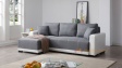 Ъглов диван Дъглас с посока сив с бяла кожа - изглед 1 - МебелМаг Ъглов диван Дъглас с посока сив с бяла кожа - изглед 1