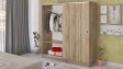 Гардероб Глендейл с плъзгащи врати тъмна сонома - изглед 2 - МебелМаг Гардероб Глендейл с плъзгащи врати тъмна сонома - изглед 2