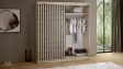 Гардероб Верона с плъзгащи врати дъб артисан с тъмен норвежки бор - изглед 3