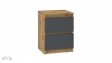 Нощен шкаф Никола златен дъб с антрацит - изглед 2 - МебелМаг Нощен шкаф Никола златен дъб с антрацит - изглед 2