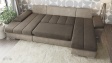 П-образен диван Савона с посока кафяв със светло кафяво - изглед 3