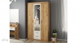 Гардероб Моник трикрилни златен дъб с бяло - изглед 1 - МебелМаг Гардероб Моник трикрилни златен дъб с бяло - изглед 1