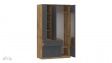 Гардероб Никола трикрилни златен дъб с антрацит - изглед 2 - МебелМаг Гардероб Никола трикрилни златен дъб с антрацит - изглед 2