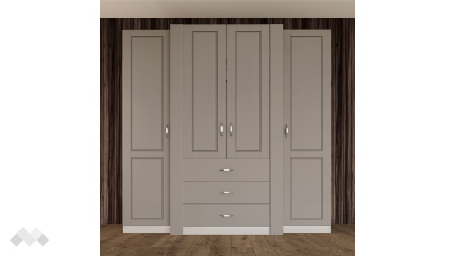 Гардероб Еридан четирикрилни кашмир с капучино мат - МебелМаг Гардероб Еридан четирикрилни кашмир с капучино мат