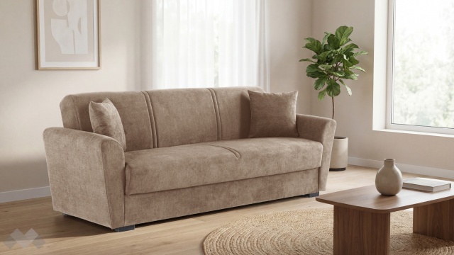 Диван Фокс триместни кафяв - МебелМаг Диван Фокс триместни кафяв