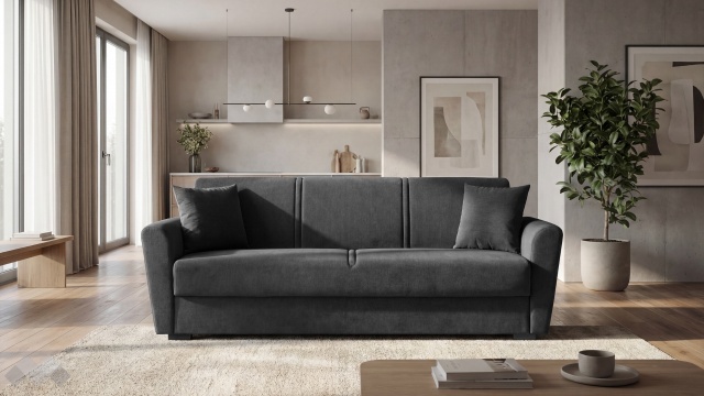 Диван Фокс триместни сив - МебелМаг Диван Фокс триместни сив