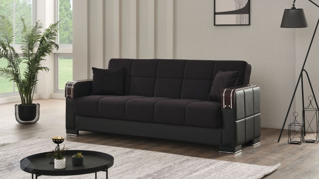 Диван Малатия триместни черен