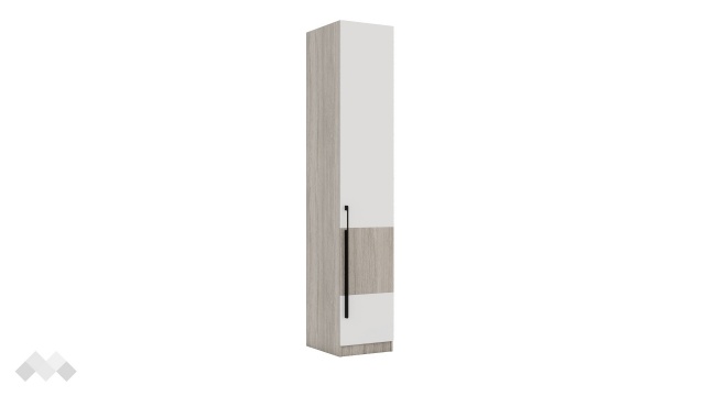 Гардероб Комо еднокрилни дъб ърбан ойстър с бяло - МебелМаг Гардероб Комо еднокрилни дъб ърбан ойстър с бяло