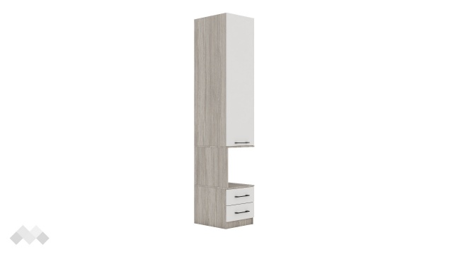 Гардероб Комо еднокрилни дъб ърбан ойстър с бяло - МебелМаг Гардероб Комо еднокрилни дъб ърбан ойстър с бяло
