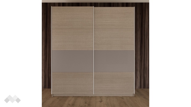 Гардероб Захир с плъзгащи врати мока с лате