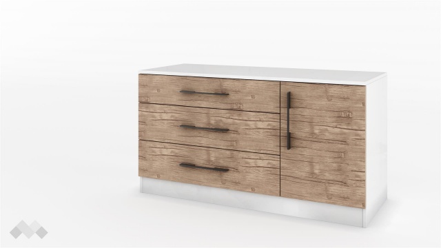 Голям скрин Калифорния бял с бял гланц и антик