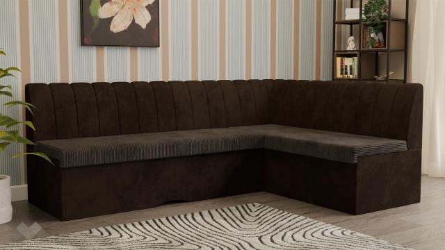 Кухненски ъгъл Кариби с посока кафяв - МебелМаг Кухненски ъгъл Кариби с посока кафяв