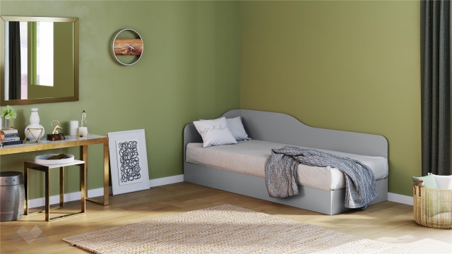 Легло 82/190 Скай с включен матрак Бонел 82/190 нардо сив - МебелМаг Легло 82/190 Скай с включен матрак Бонел 82/190 нардо сив