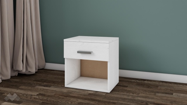 Нощен шкаф Арго бял фладер - МебелМаг Нощен шкаф Арго бял фладер