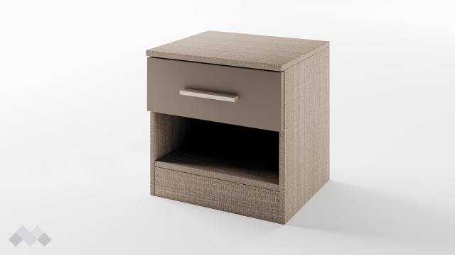 Нощен шкаф Кери мока с лате - МебелМаг Нощен шкаф Кери мока с лате