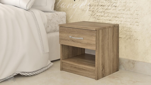 Нощен шкаф Кери тъмна сонома - МебелМаг Нощен шкаф Кери тъмна сонома