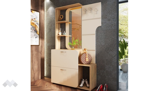 Портманто Ема дъб евок с кашмир - МебелМаг Портманто Ема дъб евок с кашмир