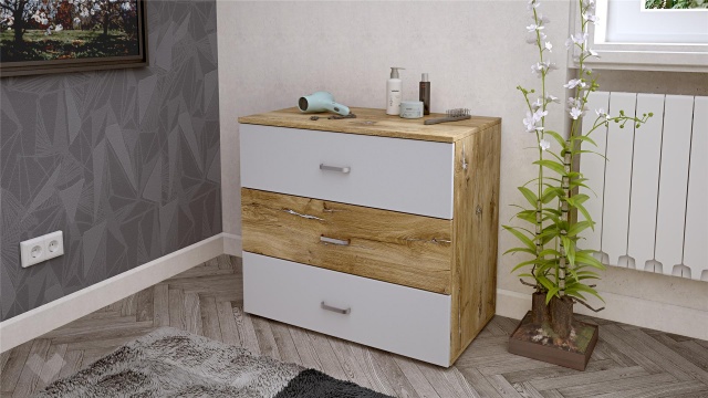 Скрин Селтик келтски дъб със светло сиво - МебелМаг Скрин Селтик келтски дъб със светло сиво