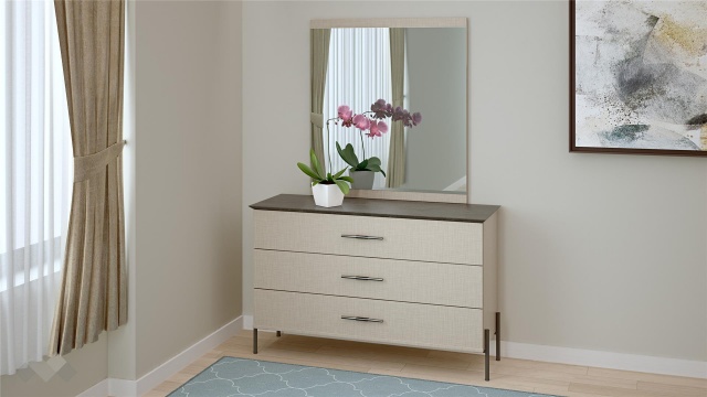 Скрин Салвадор памучно бежов с атрацит - МебелМаг Скрин Салвадор памучно бежов с атрацит