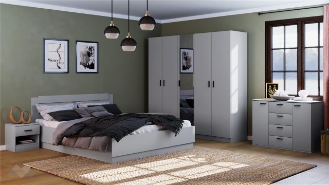 Спален комплект Скай K2 нардо сив - МебелМаг Спален комплект Скай K2 нардо сив