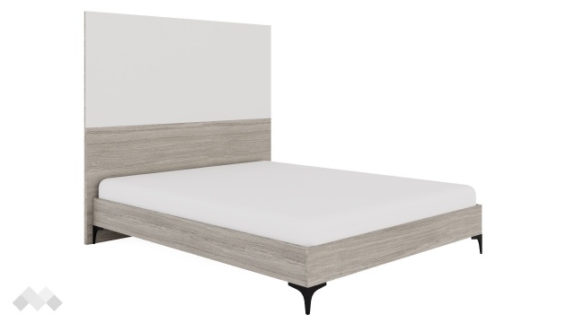 Спалня 160/200 Комо дъб ърбан ойстър с бяло - МебелМаг Спалня 160/200 Комо дъб ърбан ойстър с бяло