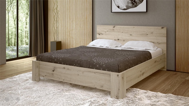Спалня 160/200 Верона с включен матрак Бонел 160/200 дъб артисан - МебелМаг Спалня 160/200 Верона с включен матрак Бонел 160/200 дъб артисан
