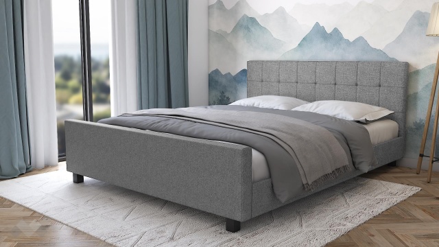 Тапицирана спалня 160/200 Анаса с включен матрак Sleep Nuvia 160/200 сив
