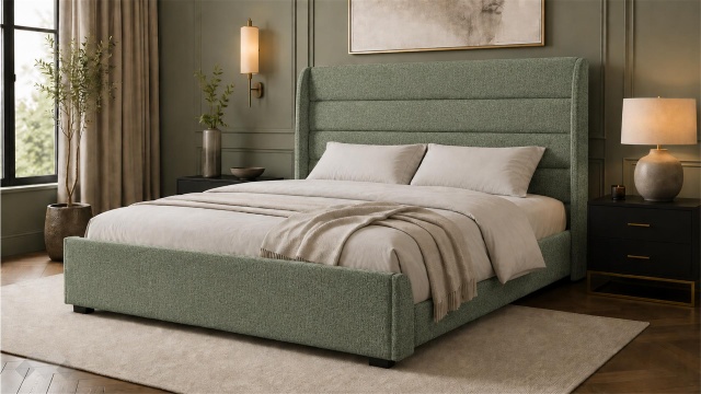 Тапицирана спалня 180/200 Велиса с включен матрак Sleep Nuvia 180/200 зелен