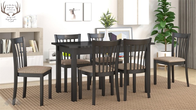 Трапезен комплект Нати L комплект със столове венге - МебелМаг Трапезен комплект Нати L комплект със столове венге