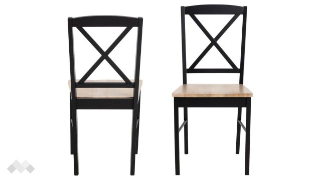 Трапезен стол Елвира черен дъб със светъл дъб