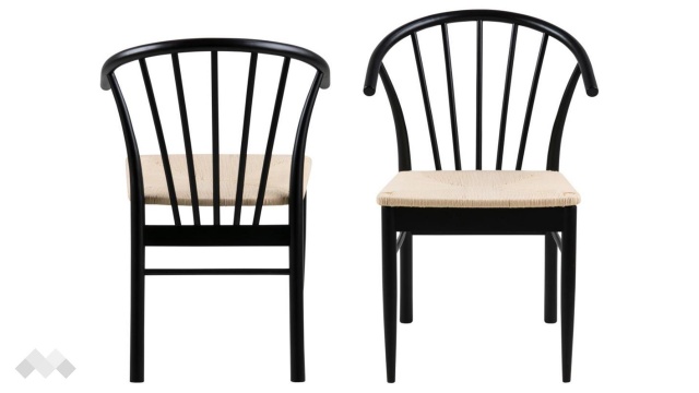 Трапезен стол Касандра черен с бяло