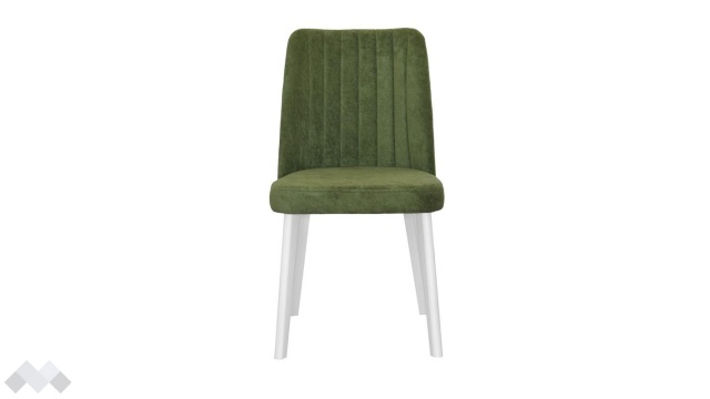 Трапезен стол Клариса зелен с бяло - МебелМаг Трапезен стол Клариса зелен с бяло