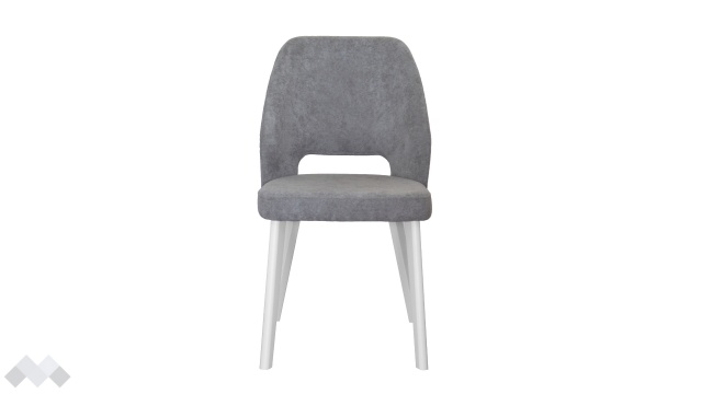 Трапезен стол Луна сив с бяло - МебелМаг Трапезен стол Луна сив с бяло