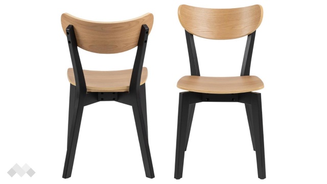 Трапезен стол Роксби дъб натурал с черно