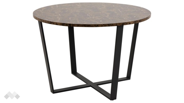 Трапезна маса Амбъл неразтегателни кафяв мрамор с черно - МебелМаг Трапезна маса Амбъл неразтегателни кафяв мрамор с черно