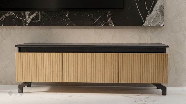 ТВ шкаф Дороти дъб гардън с дъб герано - МебелМаг ТВ шкаф Дороти дъб гардън с дъб герано