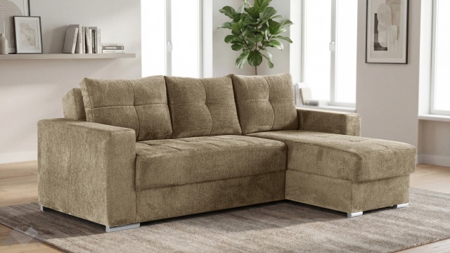 Ъглов диван Алтеа универсален ъгъл кафяв - МебелМаг Ъглов диван Алтеа универсален ъгъл кафяв