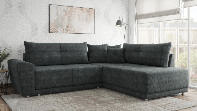 Ъглов диван Фабио с посока графит - МебелМаг Ъглов диван Фабио с посока графит