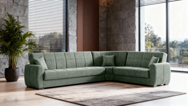 Ъглов диван Гранд универсален ъгъл зелен - МебелМаг Ъглов диван Гранд универсален ъгъл зелен