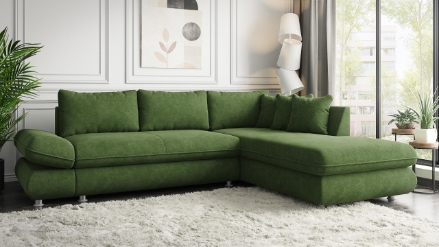 Ъглов диван Монтело с посока зелен