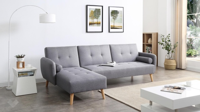 Ъглов диван Фин универсален ъгъл тъмно сив - МебелМаг Ъглов диван Фин универсален ъгъл тъмно сив