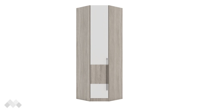 Гардероб Комо ъглови дъб ърбан ойстър с бяло - МебелМаг Гардероб Комо ъглови дъб ърбан ойстър с бяло