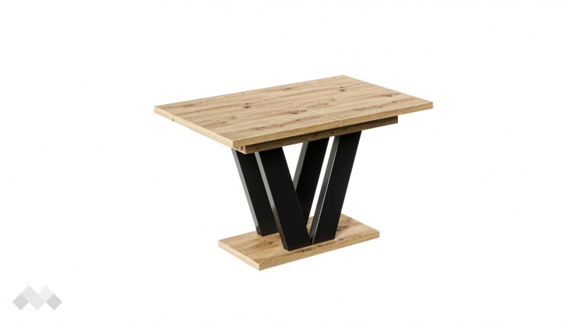 Трапезна маса Лареа разтегателни дъб артисан с черно - изглед 3 - МебелМаг Трапезна маса Лареа разтегателни дъб артисан с черно - изглед 3