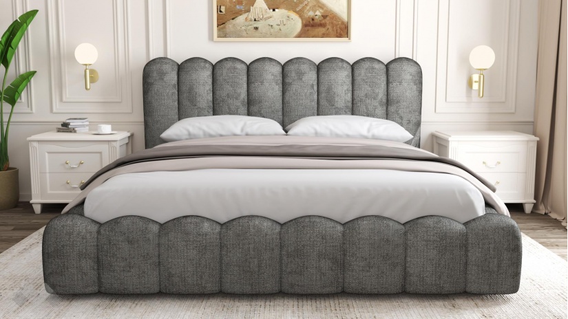 Тапицирана спалня 180/200 Алейна с включен матрак Sleep Nuvia 180/200 сив - изглед 2