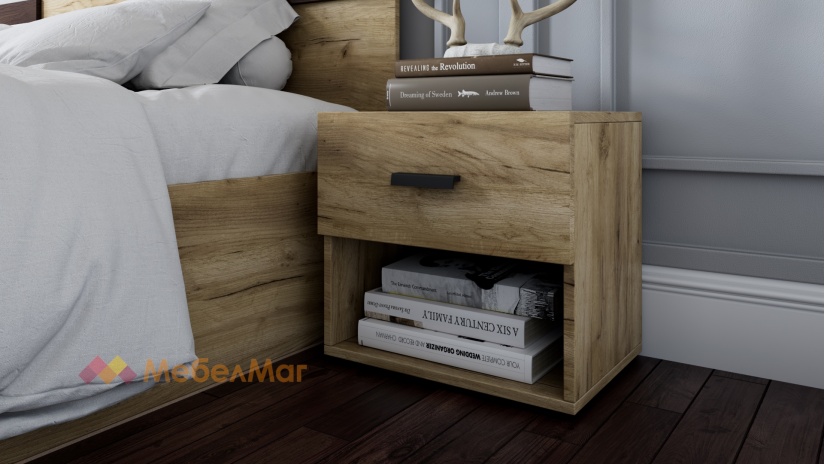 Спален комплект Кайро златен дъб с венге - изглед 3 - МебелМаг Спален комплект Кайро златен дъб с венге - изглед 3