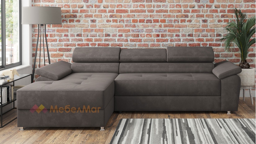 Ъглов диван Равена с посока кафяв - изглед 2 - МебелМаг Ъглов диван Равена с посока кафяв - изглед 2