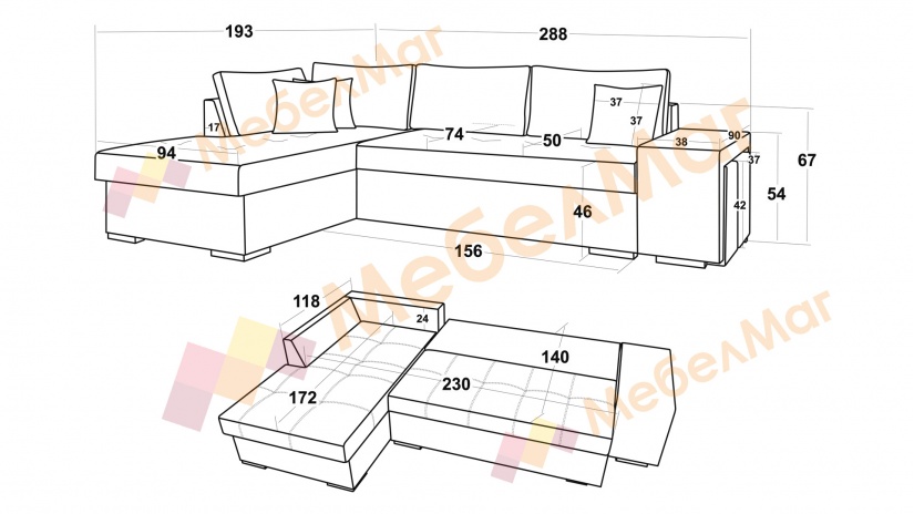 Ъглов диван Кристина с посока зелен със сиво - изглед 6 - МебелМаг Ъглов диван Кристина с посока зелен със сиво - изглед 6