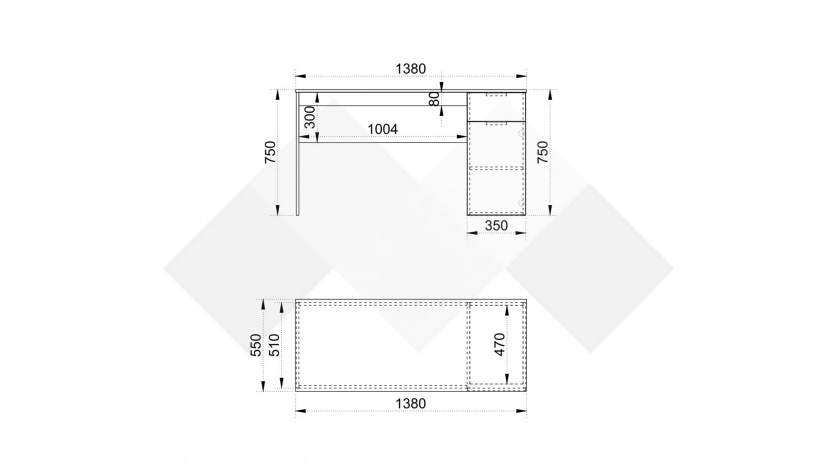 Бюро Кашмир кашмир - изглед 4 - МебелМаг Бюро Кашмир кашмир - изглед 4