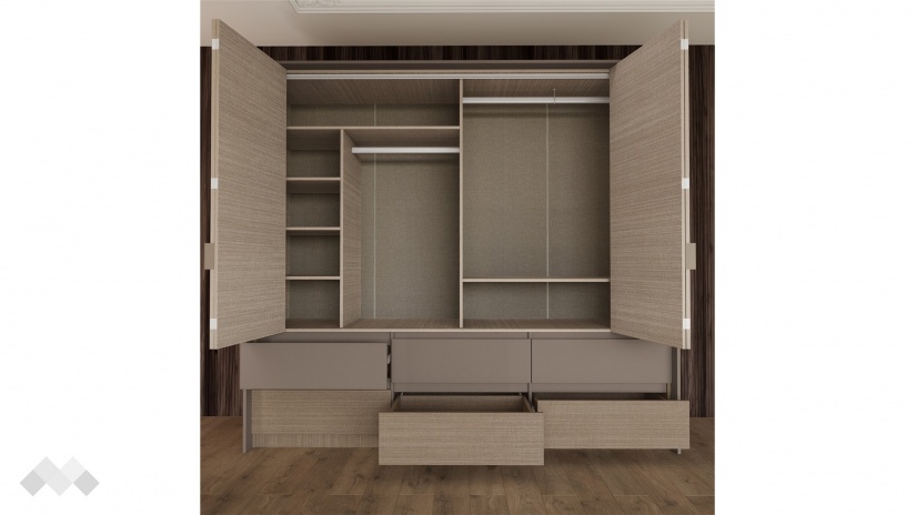 Гардероб Захир четирикрилни мока с лате - изглед 3