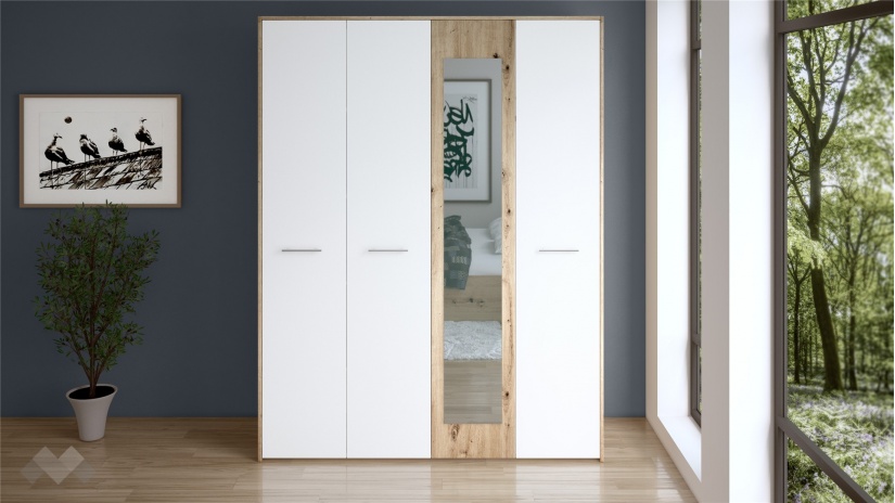 Гардероб Вангард четирикрилни артизан с бяло - изглед 1